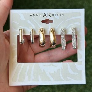 Anne Klein Gold and Silver Hoop Earrings